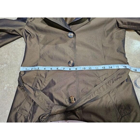 Women's Talbots Petites Iridescent Lined Belted Raincoat Bronze/Brown Size Small - Picture 6 of 10